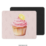 Cupcake Mouse Pad, Pink Frosting, Lemon Slice, Cute Desk Decor, Office Gift, Computer Accessory, Sweet Treat Mousepad, Foodie Gift - Tawshia