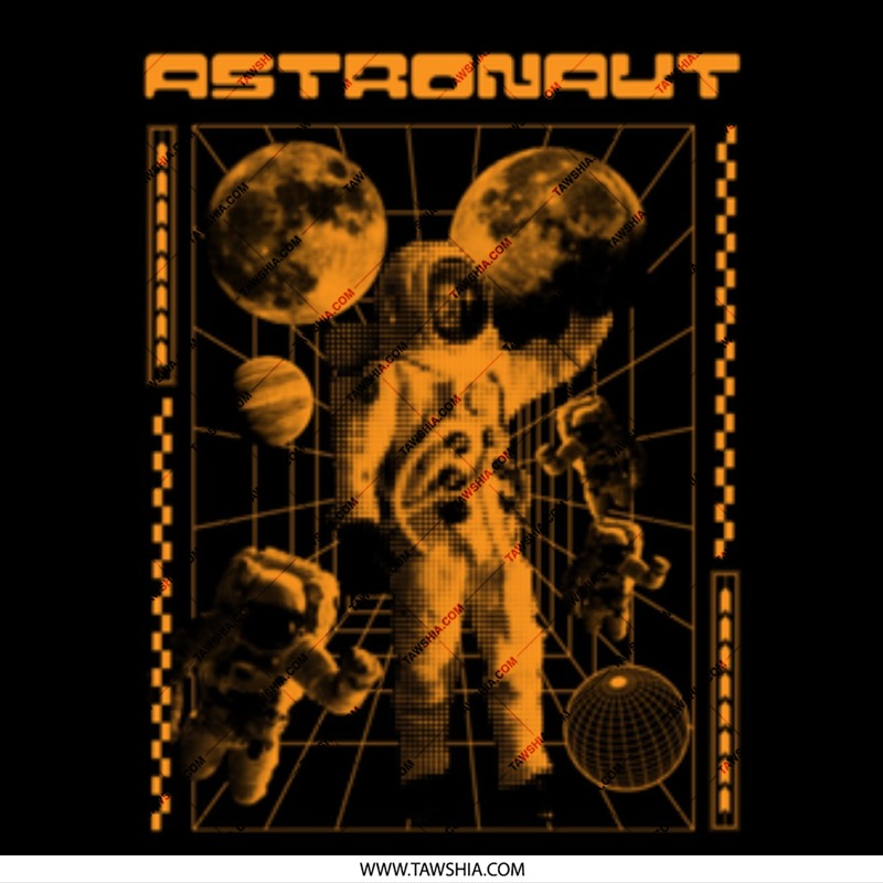 Astronaut Cosmic Journey with Moon Background product