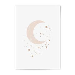 Moon Stars Photographic Print, Celestial Art Print, Nursery Decor Print, Baby Room Wall Art, Boho Print, Minimalist Art, Moon Print - Tawshia