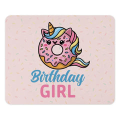 Birthday Girl Unicorn Donut Mouse Pad, Cute Desk Decor, Kawaii Mousepad, Fun Office Gift, Gaming Mousepad, Girl Birthday Gift - Tawshia