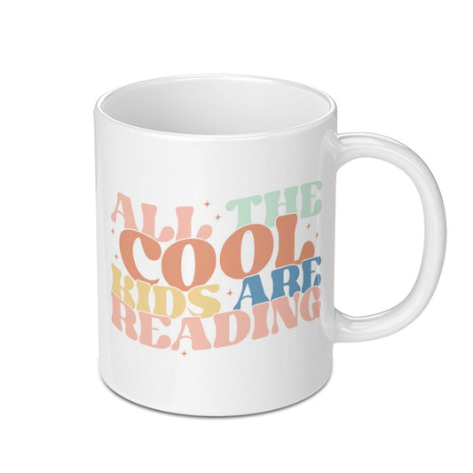 All The Cool Kids Are Reading Mug, Retro Mug, Book Lover Gift, Reader Mug, Teacher Gift, Student Mug, Bookish Mug, Cute Mug, Reading Mug - Tawshia