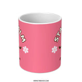 Stay Calm Stay Happy Mug, Cute Pink Kawaii Style, Positive Vibes Coffee Cup, Gift For Friend, Smiley Face Mug - Tawshia