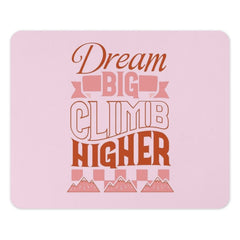 Dream Big Mouse Pad, Climb Higher Desk Decor, Motivational Quote Pink Mousepad, Inspirational Office Gift, Positive Affirmation Mouse Pad - Tawshia