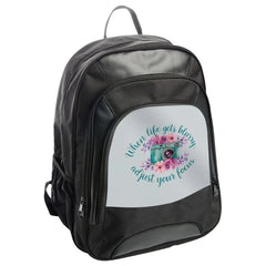 Camera Backpack, When Life Gets Blurry Adjust Your Focus Backpack, Photography Lover Backpack, Floral Camera Backpack, Motivational Backpack - Tawshia