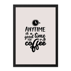 Coffee Wall Art, Anytime Is Coffee Time Print, Kitchen Wall Decor, Coffee Lover Gift, Home Decor, Coffee Quote Art, Modern Wall Art - Tawshia