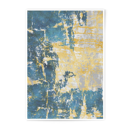 Abstract Art Photographic Print, Blue and Gold Wall Decor, Modern Home Decor, Contemporary Art Print, Unique Wall Art, Stylish Home Art - Tawshia