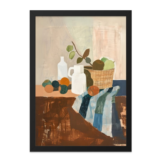 Still Life Wall Art, Fruit Basket Art Print, Modern Kitchen Wall Decor, Home Decor Wall Art, Neutral Color Art, Dining Room Artwork - Tawshia