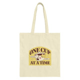 One Cup Cat Tote Bag, Kawaii Coffee Lover Gift, Sip Relax Repeat, Aesthetic Tote, Book Bag, Grocery Bag, Everyday Bag - Tawshia