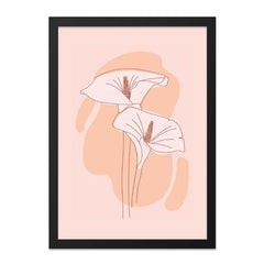 Calla Lily Line Art Wall Art, Minimalist Flower Print, Elegant Floral Decor, Modern Botanical Art, Pastel Aesthetic Wall Decor - Tawshia