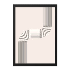 Minimalist Line Art Wall Decor, Abstract Geometric Print, Modern Wall Art, Simple Curve Art Print, Black and Beige Wall Decor - Tawshia