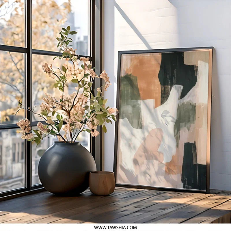 Abstract Wall Art, Neutral Tones Painting, Modern Home Decor, Contemporary Art Print, Gallery Wall Art - Tawshia