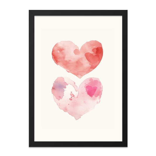 Watercolor Heart Wall Art, Love Art Print, Pink Hearts, Valentines Day Decor, Abstract Heart Wall Decor, Modern Art, Gift for Her - Tawshia