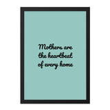 Mothers Heartbeat Wall Art, Home Decor Print, Inspirational Quote, Mother's Day Gift, Family Love, Minimalist Art, Framed Art - Tawshia