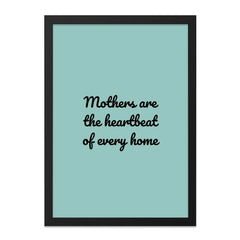 Mothers Heartbeat Wall Art, Home Decor Print, Inspirational Quote, Mother's Day Gift, Family Love, Minimalist Art, Framed Art - Tawshia