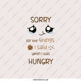 Sorry When Hungry Pocket Mirror, Funny Mirror, Cute Face Mirror, Hangry Gift, Snacking, Foodie Gift, Pocket Makeup Mirror, Unique Gifts - Tawshia