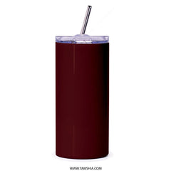 Sleek Maroon Insulated Drink Container with Straw product