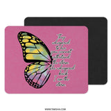 Butterfly Storm MousePad, Inspirational Quote, Floral Desk Decor, Office Accessories, Unique Mouse Pad Design, Gift Idea - Tawshia