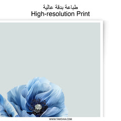 Blue Poppy Photographic Prints, Floral Wall Art, Botanical Print, Flower Photography, Home Decor, Modern Art Print, Fine Art Prints - Tawshia