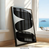 Abstract Black White Wall Art, Modern Minimalist Art Print, Geometric Shapes Wall Decor, Contemporary Art, Living Room Art, Home Decor - Tawshia