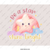 Be A Star Mouse Pad, Shine Bright, Kawaii Star, Cute Rainbow, Inspirational Mousepad, Motivational Desk Decor, Office Accessory - Tawshia