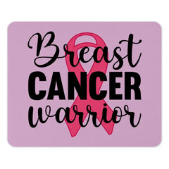 Breast Cancer Warrior Mouse Pad, Pink Ribbon Mousepad, Cancer Awareness Gift, Survivor Support Mouse Mat, Inspirational Desk Decor - Tawshia