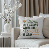 Wanderlust Pillow, Camping Pillow Decor, Adventure Throw Pillow, Mountain Lover Cushion, Travel Inspired Pillow, Weak Wifi Pillow - Tawshia