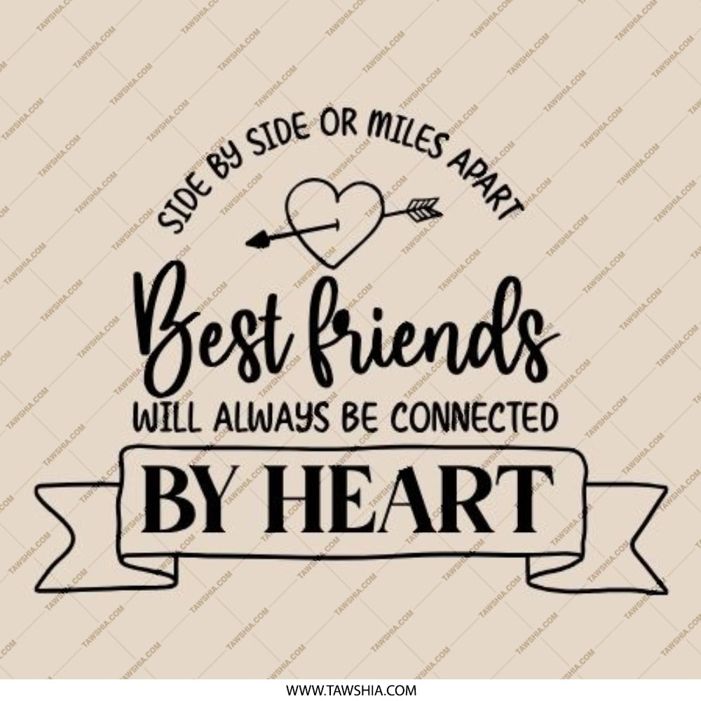 Best Friends Pinback Button, Side By Side Miles Apart Button, Friendship Gift Pinback, Bestie Pin, Gift For Friend, Heart Pinback Button - Tawshia