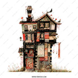 Japanese Building Mug, Architecture Coffee Mug, Asian Design Mug, Tea Mug, Home Decor Mug, Unique Gifts, Travel Mug (137 characters) - Tawshia