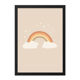 Boho Rainbow Wall Art, Neutral Nursery Decor, Stars Cloud Art, Modern Kids Room Art, Playroom Wall Art, Gender Neutral Decor - Tawshia