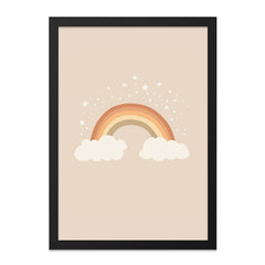 Boho Rainbow Wall Art, Neutral Nursery Decor, Stars Cloud Art, Modern Kids Room Art, Playroom Wall Art, Gender Neutral Decor - Tawshia