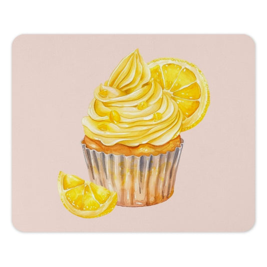 Lemon Cupcake Mouse Pad, Watercolor Art Mousepad, Cute Office Decor, Foodie Gift, Desk Accessory, Stylish Mouse Pad, Baking Lover Present - Tawshia