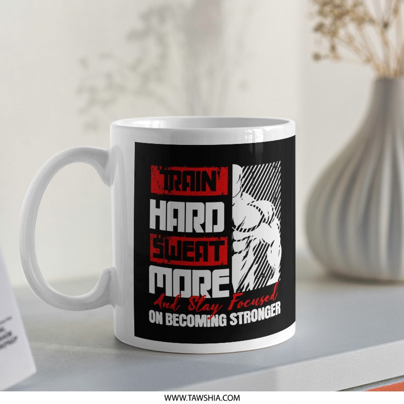 Train Hard Sweat More Motivational Mug product
