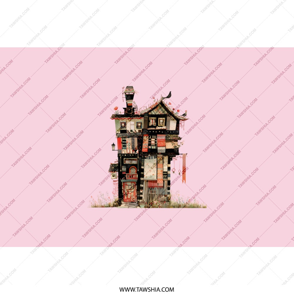 Quirky House Tumbler, Colorful Building Drinkware, Unique Architecture Cup, Whimsical Home Design Tumbler, Gift for Home Lovers - Tawshia