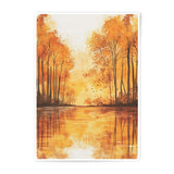 Autumn Lake Photographic Print, Golden Trees Reflection, Nature Art Print, Landscape Photography, Fall Decor, Wall Art, Home Decor - Tawshia