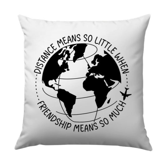 Distance Friendship Pillow, Long Distance Gift, Travel Pillow Decor, Friendship Gift Idea, Home Decor Pillow, Airplane World Map Pillow - Tawshia