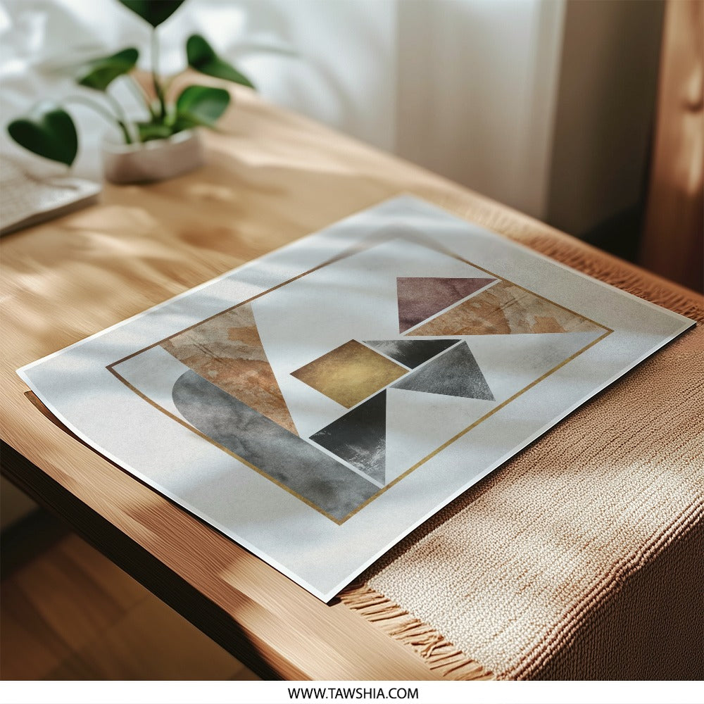 Abstract Geometric Art Photographic Print, Modern Shapes Wall Decor, Contemporary Home Art Print, Minimalist Design Artwork - Tawshia