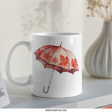 Fall Umbrella Mug, Autumn Leaves Design, Seasonal Drinkware, Coffee Mug, Tea Cup, Cozy Gift, Fall Decor, Thanksgiving Gift Idea SKU: MG10004205 - Tawshia