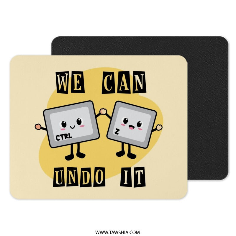 Ctrl Z Undo It Mouse Pad, Computer Keyboard Keys, Funny Geek Desk Decor, Tech Gift Idea, Cute Desk Accessories, Programmer Gift - Tawshia