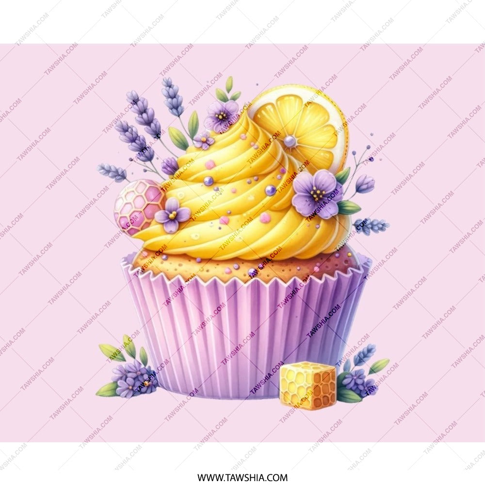 Lemon Cupcake Mouse Pad, Lavender Floral Mousepad, Cute Desk Decor, Office Accessories, Sweet Treat Design, Home Office, Computer Gift - Tawshia