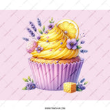 Lemon Cupcake Mouse Pad, Lavender Floral Mousepad, Cute Desk Decor, Office Accessories, Sweet Treat Design, Home Office, Computer Gift - Tawshia