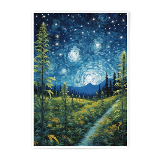Starry Night Field Photographic Print, Landscape Art Print, Celestial Home Decor, Unique Wall Art, Gift Idea - Tawshia