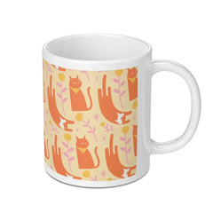 Playful Orange Cat Pattern Ceramic Mug product type