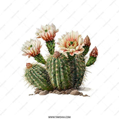 Blooming Cactus Pillow, Desert Flower Cushion, Southwestern Home Decor, Floral Throw Pillow, Botanical Art Pillows, Nature Inspired Pillows - Tawshia