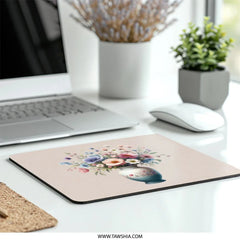 Floral Mousepad, Vase of Flowers, Cute Desk Decor, Floral Office Decor, Pastel Flowers Mouse Pad, Elegant Mousepad, Flower Lover Gift - Tawshia