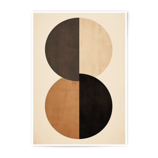 Minimalist Circles Photographic Print, Abstract Geometric Art, Neutral Tone Wall Decor, Modern Home Art, Circle Shapes Print - Tawshia