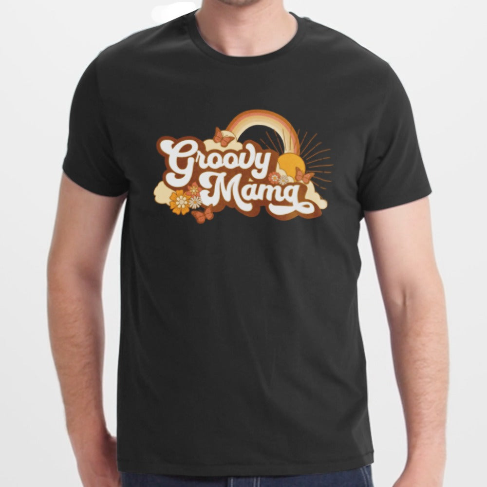 Groovy Mama Butterfly Rainbow Print T-Shirt product type