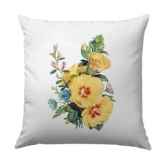 Yellow Flower Pillow, Floral Throw Pillow, Botanical Pillow, Spring Decor Pillow, Decorative Cushion, Flower Home Decor - Tawshia