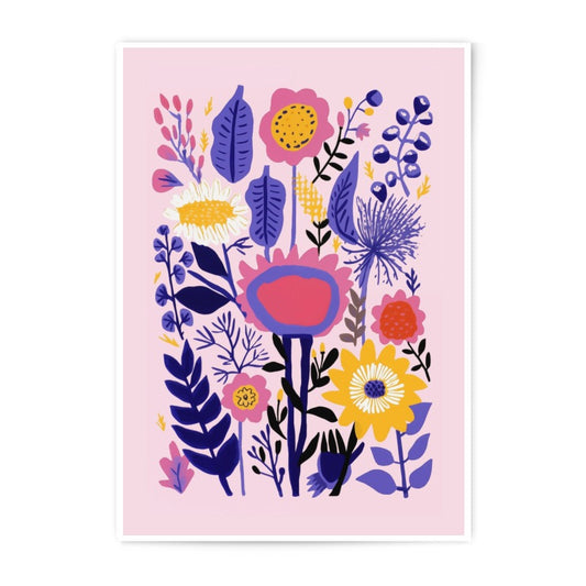 Floral Photographic Print, Botanical Wall Art, Pink Flower Illustration, Colorful Plant Decor, Home Decor, Vibrant Spring Art Print - Tawshia