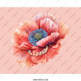 Poppy Mouse Pad, Floral Desk Mat, Office Decor, Unique Mousepad, Pearl Flower, Stylish Computer Accessory, Gift for Her, Pink - Tawshia