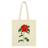 Camellia Flower Tote Bag, Red Floral Shopping Bag, Botanical Print, Aesthetic Grocery Bag, Everyday Bag, Gift Idea - Tawshia